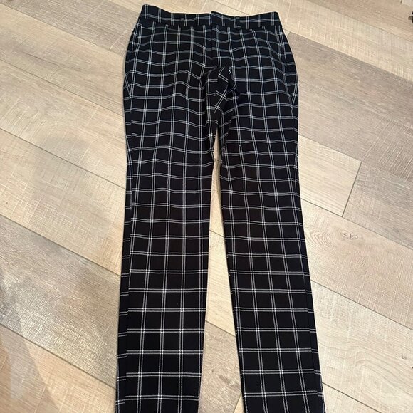 OLD NAVY WOMENS HIGH RISE PIXIE SKINNY PANYTS BLACK WHITE SIZE 6 - Picture 1 of 9